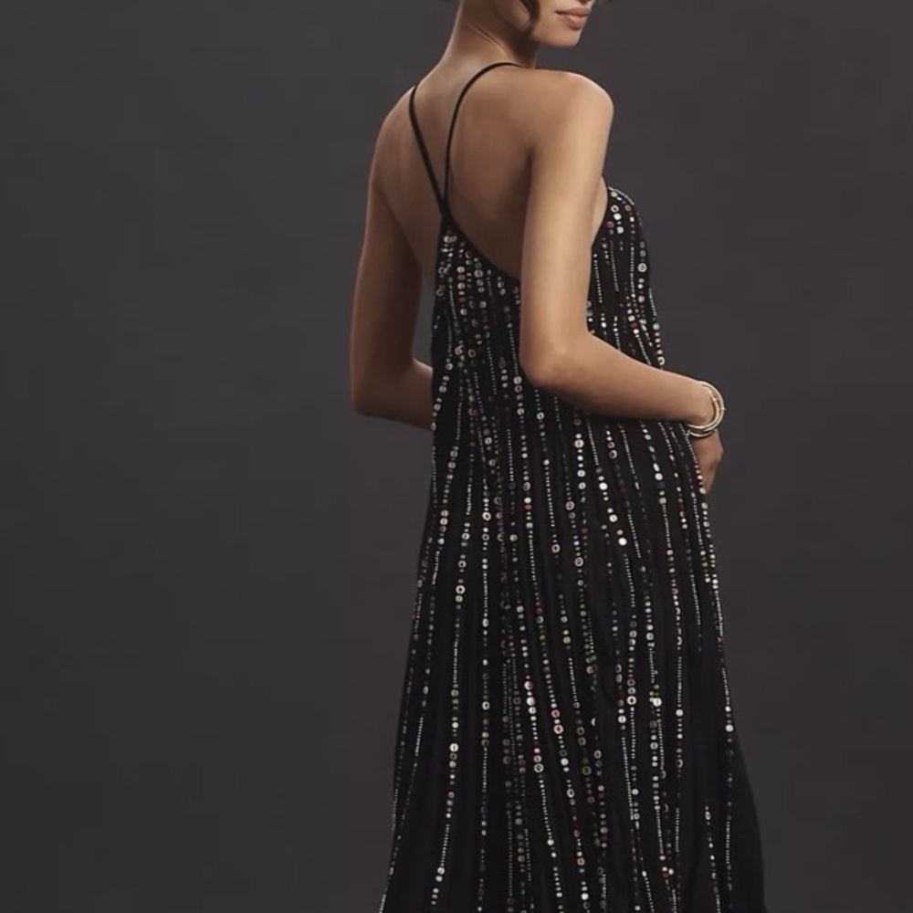 FARM Rio Black Maxi Dress with Multicolor Accents